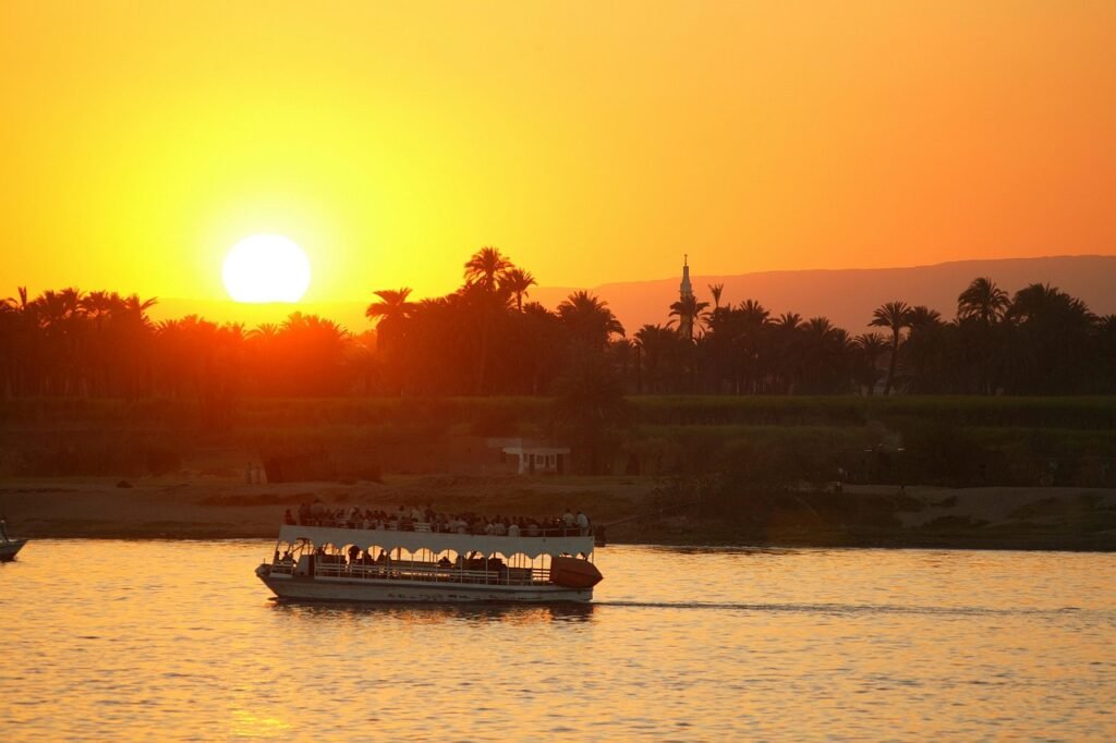 boat, travel, tourism, outdoors, nature, sunset, luxor
